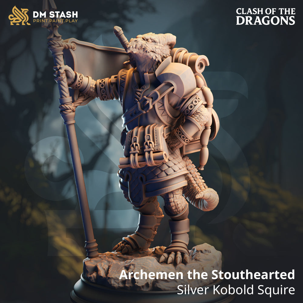 Archemen the Stouthearted (Male Silver Kobold Squire) (Online Order Only)
