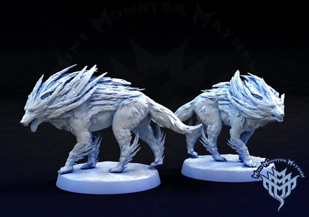 3D Printed Archvillain Games Arctic Ice Wolf Frozen Wasteland 28 32mm D&D (Online Only)