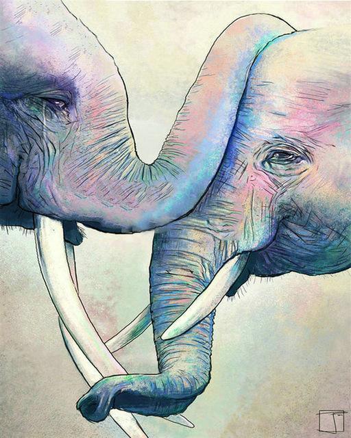 Art Elephants In Love (ONLINE ORDER ONLY)
