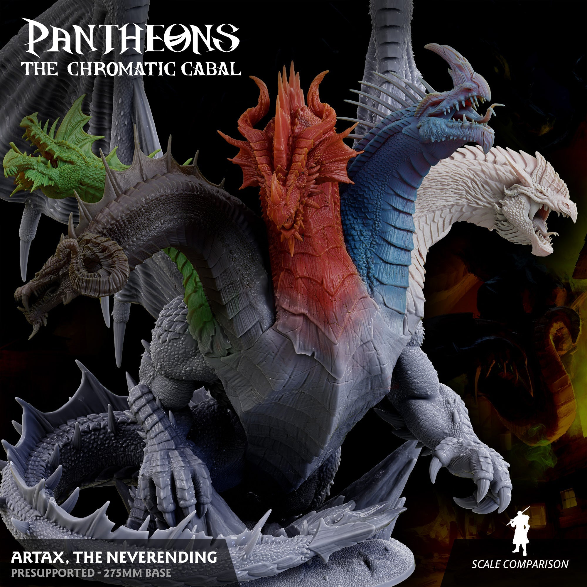 3D Printed Sordane Publishing Artax Pantheons The Chromatic Cabal 28 32mm D&D (Online Only)