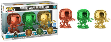 Arthur Curry in Hero Suit (Aquaman, Chrome) 3-pk - Funko Shop Exclusive (Online Order Only)