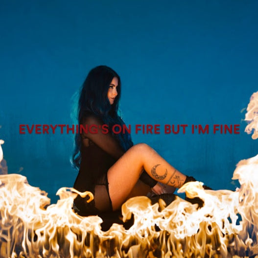 Everything's On Fire But I'm Fine [Explicit Content] (Indie Exclusive, Limited Edition, Blue/Red Split Splatter Colored Vinyl, Alternate Cover) [Vinyl] (ONLINE ORDER ONLY)