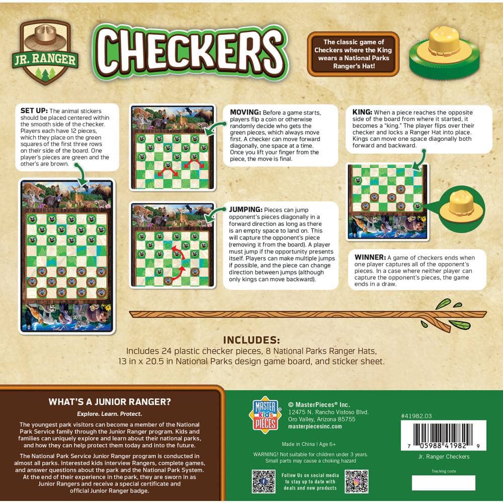 Jr. Ranger Checkers Board Game