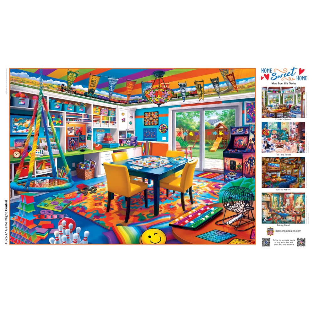 Home Sweet Home - Game Night Central 500 Piece Jigsaw Puzzle (ONLINE ORDER ONLY)