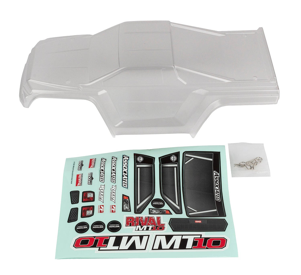 Team Associated RIVAL MT10 Body V2 Clear (ONLINE ORDER ONLY)