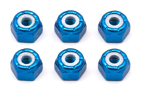 Team Associated 8-32 Blue Aluminum Locknut (6) (ONLINE ORDER ONLY)