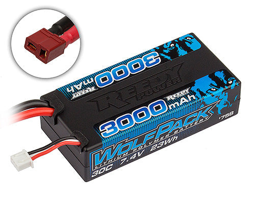 Team Associated Reedy Wolfpack LiPo 3000mAh 30C 7.4V Shorty Pack T-Plug (ONLINE ORDER ONLY)