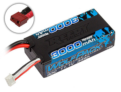 Team Associated Reedy Wolfpack LiPo 3000mAh 30C 11.1V Shorty T-Plug (ONLINE ORDER ONLY)