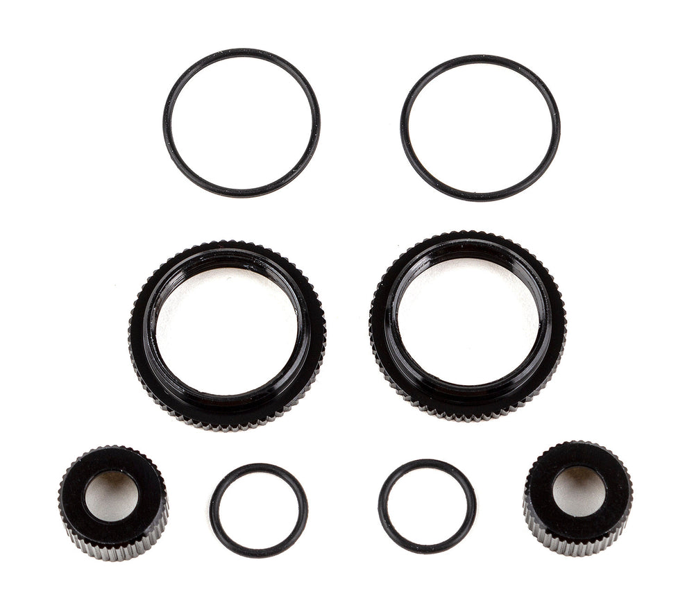 Team Associated 13mm Shock Collar and Retainer Set Black  Aluminium B6.4 (ONLINE ORDER ONLY)