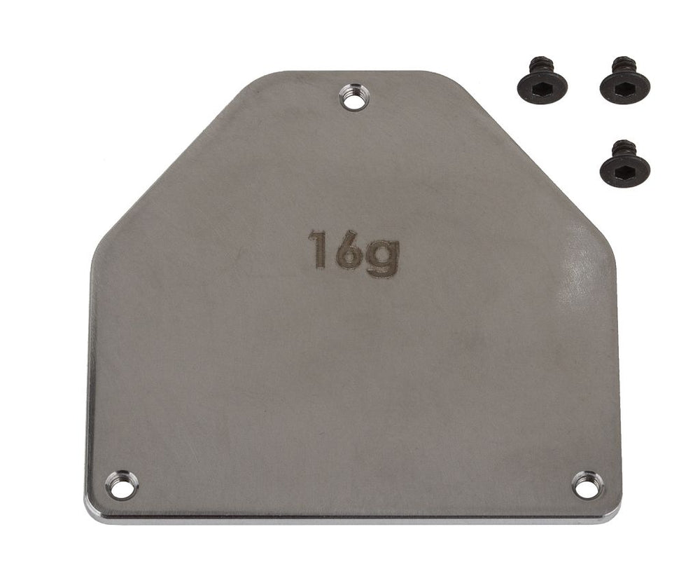 Team Associated RC10B7 FT Steel Servo Weight Plate, 16g 92445 (ONLINE ORDER ONLY)
