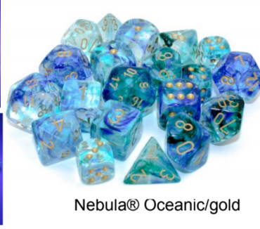 Nebula Oceanic/gold Luminary 7-Dice/16mm/12mm/30mm/Ten10's (Online Only)