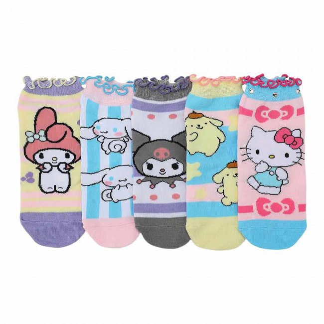 Hello Kitty & Friends 5 Pair Ankle Socks (ONLINE ORDER ONLY)