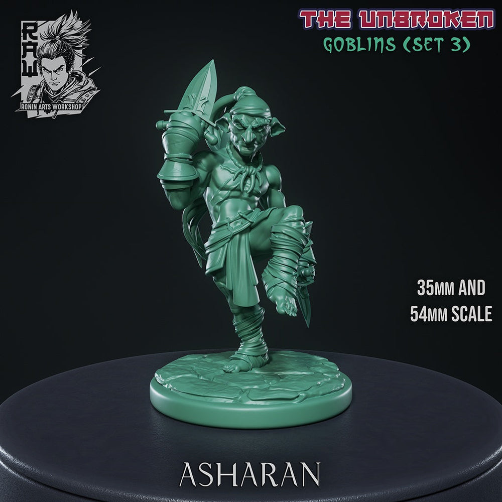 Asharan the Pit Fighter – Goblin Monk – Resin Tabletop Miniature (ONLINE ORDER ONLY)