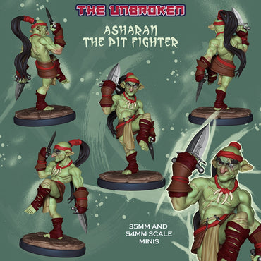 Asharan the Pit Fighter – Goblin Monk – Resin Tabletop Miniature (ONLINE ORDER ONLY)