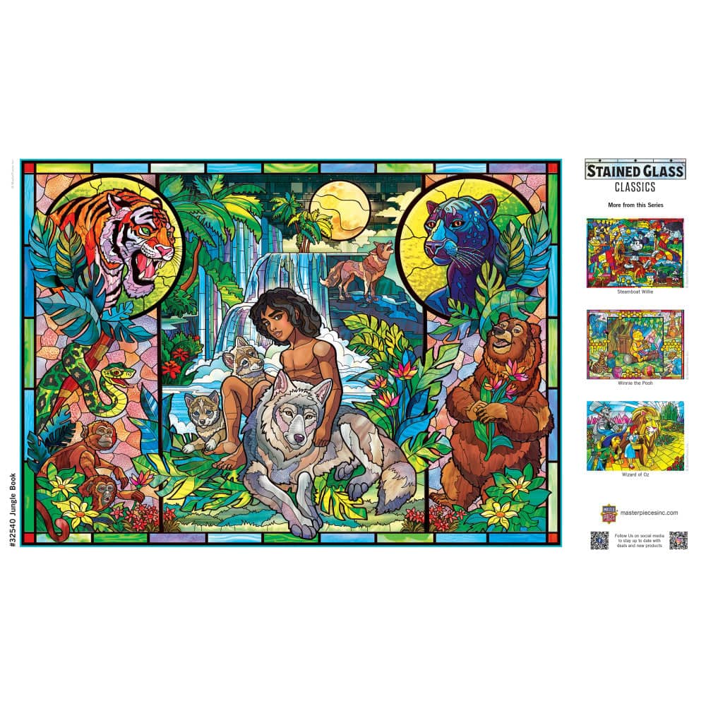 Stained Glass - Jungle Book 500 Piece Jigsaw Puzzle