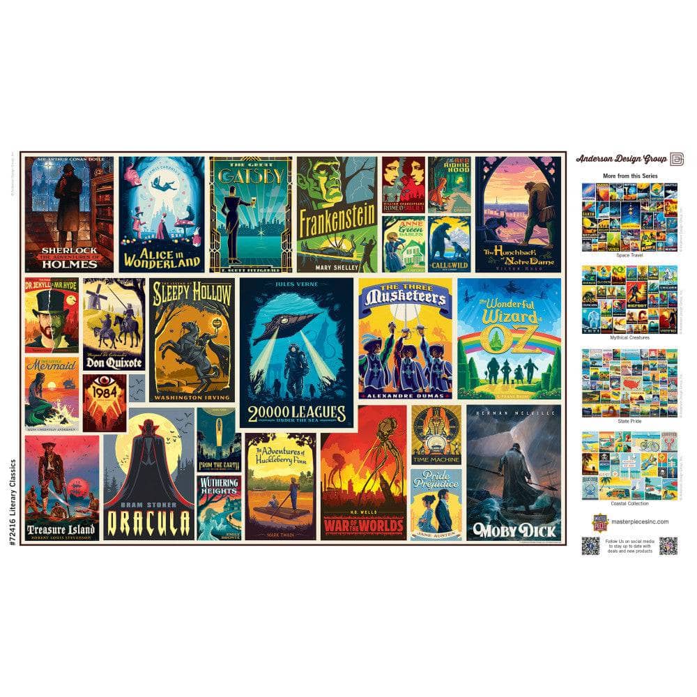Vintage Posters - Literary Classics 1000 Piece Jigsaw Puzzle (ONLINE ORDER ONLY)