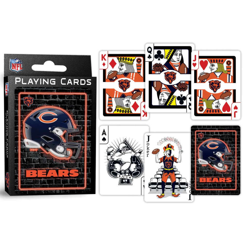 Chicago Bears Neon Playing Cards - 54 Card Deck (ONLINE ORDER ONLY)
