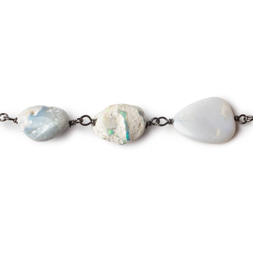Australian Boulder Opal plain nugget Black Gold .925 Silver Chain by the foot (ONLINE ORDER ONLY)