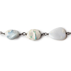 Australian Boulder Opal plain nugget Black Gold .925 Silver Chain by the foot (ONLINE ORDER ONLY)