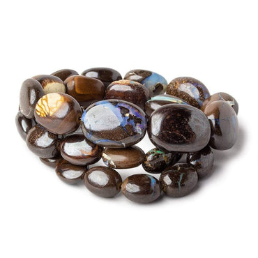 Australian Boulder Opal plain nuggets 17.5 inch 34 beads 8x6x4-19x14x8mm A (ONLINE ORDER ONLY)