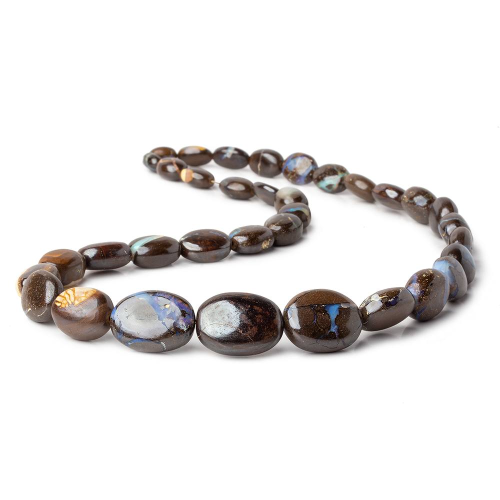 Australian Boulder Opal plain nuggets 17.5 inch 34 beads 8x6x4-19x14x8mm A (ONLINE ORDER ONLY)