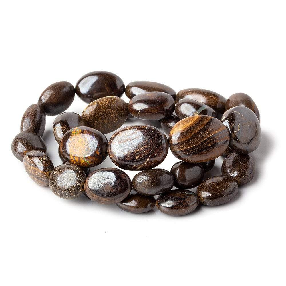 Australian Boulder Opal plain nuggets 18 inch 35 beads 9x7x5-17x14x7mm A (ONLINE ORDER ONLY)