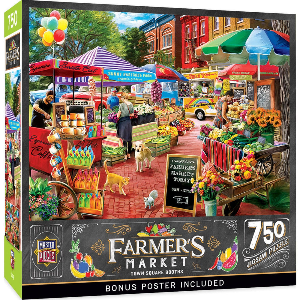 Farmer's Market - Town Square Booths 750 Piece Jigsaw Puzzle (ONLINE ORDER ONLY)