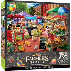 Farmer's Market - Town Square Booths 750 Piece Jigsaw Puzzle (ONLINE ORDER ONLY)