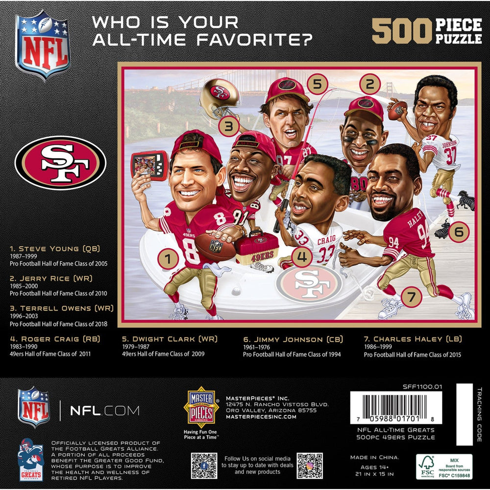 San Francisco 49ers - All Time Greats 500 Piece Jigsaw Puzzle (ONLINE ORDER ONLY)