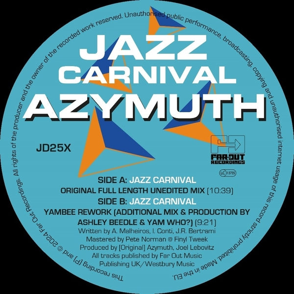 Azymuth - Jazz Carnival (Original Full Length Unedited Mix) [Vinyl] (ONLINE ORDER ONLY)