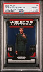 Graded 2023 Panini Prizm Victor Wembanyama #7 Luck of the Lottery Rookie RC Basketball Card PSA 10 Gem Mint (ONLINE ORDER ONLY)