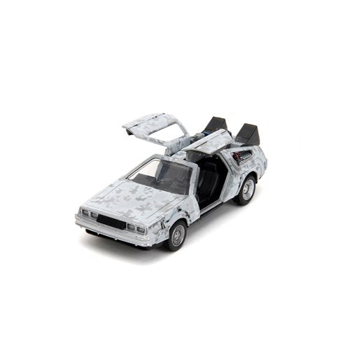 Back to the Future die-cast 1:32 scale "Hollywood Rides" DeLorean Time Machine (Frost Covered) (ONLINE ORDER ONLY)
