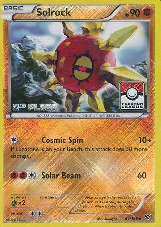 Solrock (64/146) (2nd Place League Challenge Promo) [XY: Base Set] (Online Only)