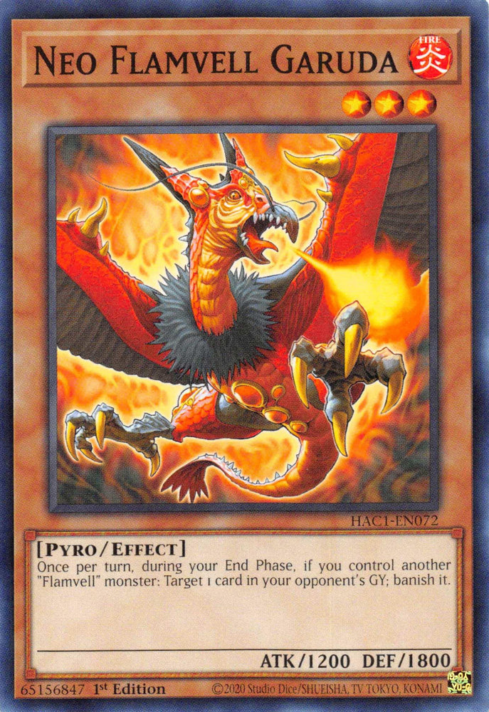 Neo Flamvell Garuda (Duel Terminal) [HAC1-EN072] Parallel Rare (ONLINE ORDER ONLY)