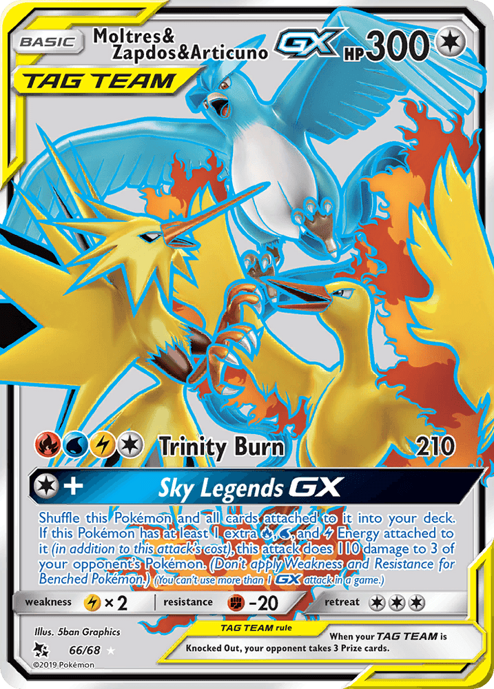 Moltres & Zapdos & Articuno GX (66/68) [Sun & Moon: Hidden Fates] (Online Only)