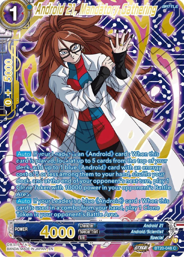Android 21, Mandatory Gathering (Gold-Stamped) (BT20-048) [Power Absorbed] (ONLINE ORDER ONLY)