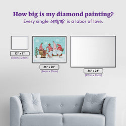Diamond Art Club – Elf Gnome Trio with Reindeer Diamond Painting (Round Drill, 26" x 20") (ONLINE ORDER ONLY)