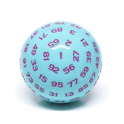 "Blue Jay" Single 100 Sided Polyhedral Dice (D100) | Blue (45mm) Purple (Online Only)