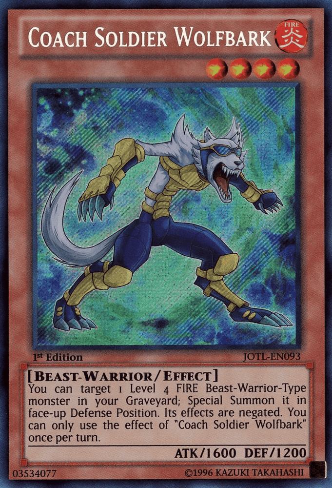 Coach Soldier Wolfbark [JOTL-EN093] Secret Rare (ONLINE ORDER ONLY)