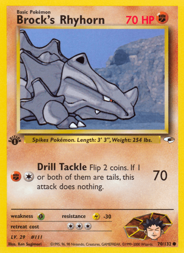 Brock's Rhyhorn (70/132) [Gym Heroes 1st Edition] (Online Only)