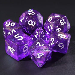 Diamond Purple with White Numbering 7-Dice Set RPG (Online Only)