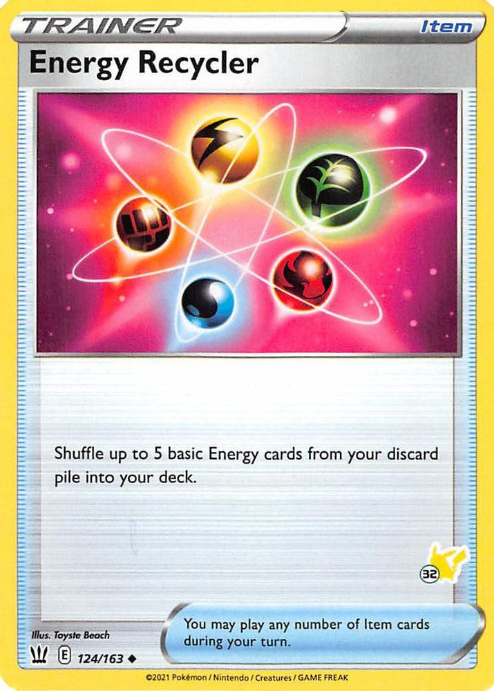 Energy Recycler (124/163) (Pikachu Stamp #32) [Battle Academy 2022] (Online Only)