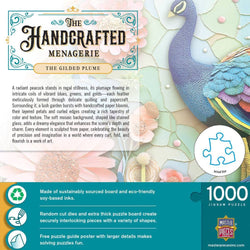 Handcrafted Menagerie - The Gilded Plume 1000 Piece Jigsaw Puzzle