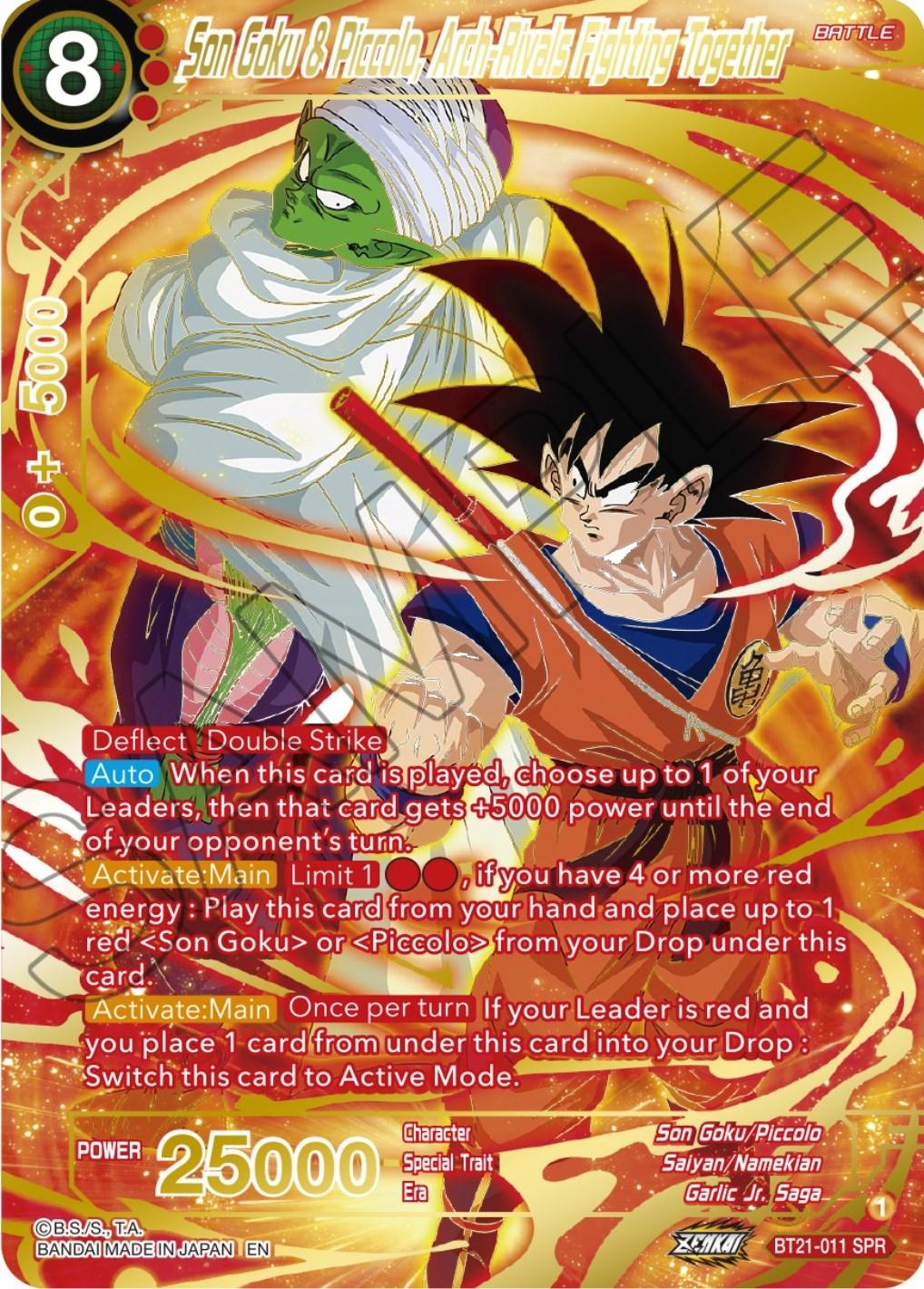 Son Goku & Piccolo, Arch-Rivals Fighting Together (SPR) (BT21-011) [Wild Resurgence] (ONLINE ORDER ONLY)