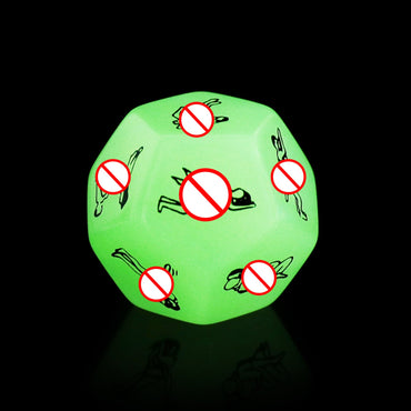 Adult Dice Sex Dice d12 25mm Green Glow in the Dark Kama Sutra Dice (Online Only)