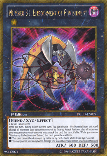 Number 31: Embodiment of Punishment [PGLD-EN024] Gold Secret Rare (ONLINE ORDER ONLY)