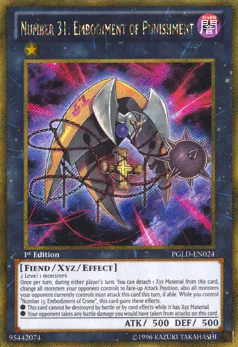 Number 31: Embodiment of Punishment [PGLD-EN024] Gold Secret Rare