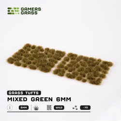 Gamers Grass Tufts: Mixed Green 6mm- Wild (ONLINE ORDER ONLY)
