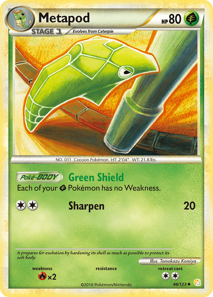 Metapod (46/123) [HeartGold & SoulSilver: Base Set] (Online Only)