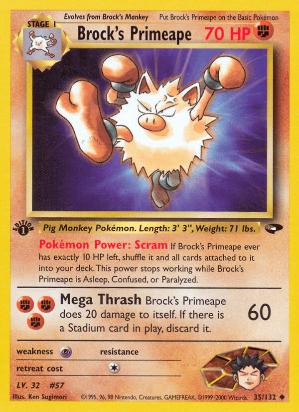 Brock's Primeape (35/132) [Gym Challenge 1st Edition] (Online Only)